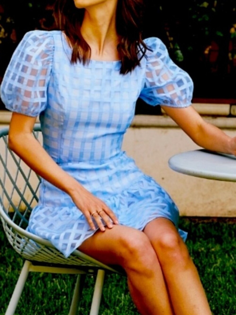 Lost+Wander Silk Grid Dress